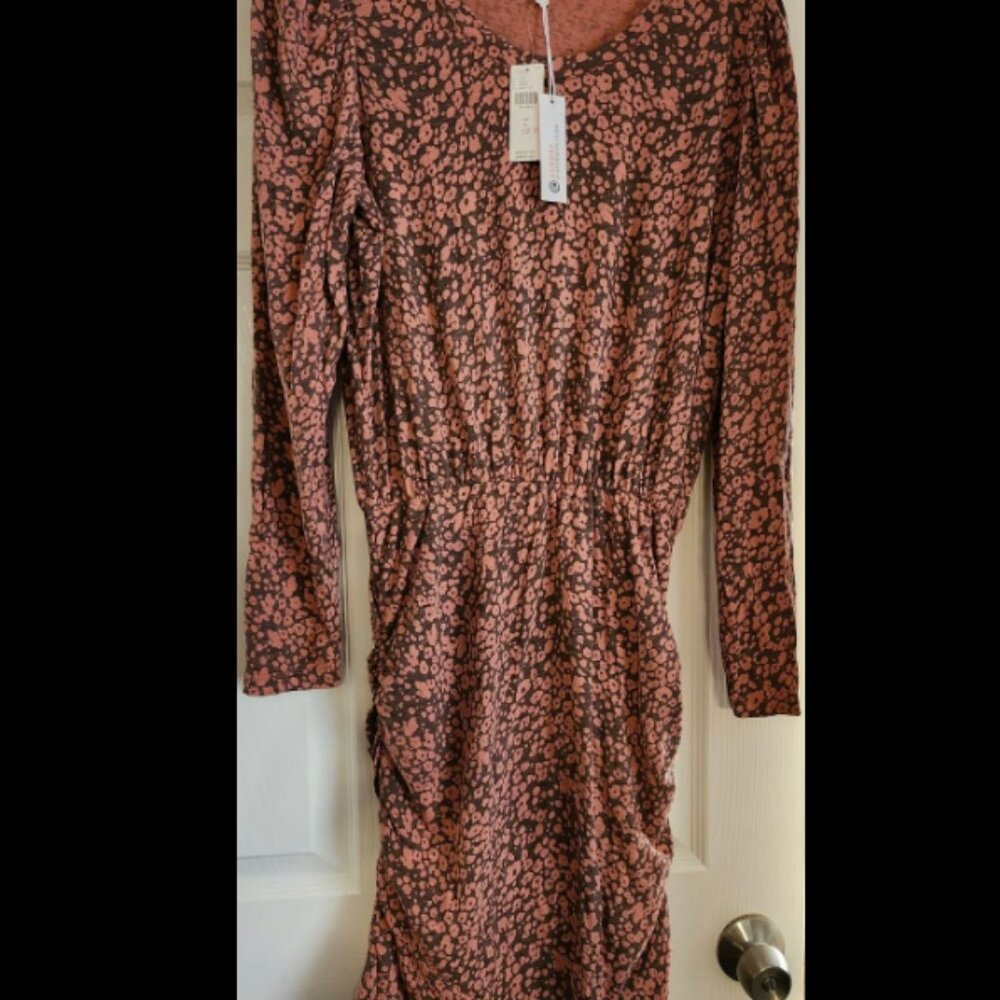 NWT Womens Sz L Sundry by Anthropologie Rose/Tyrie Leopard Print Dress